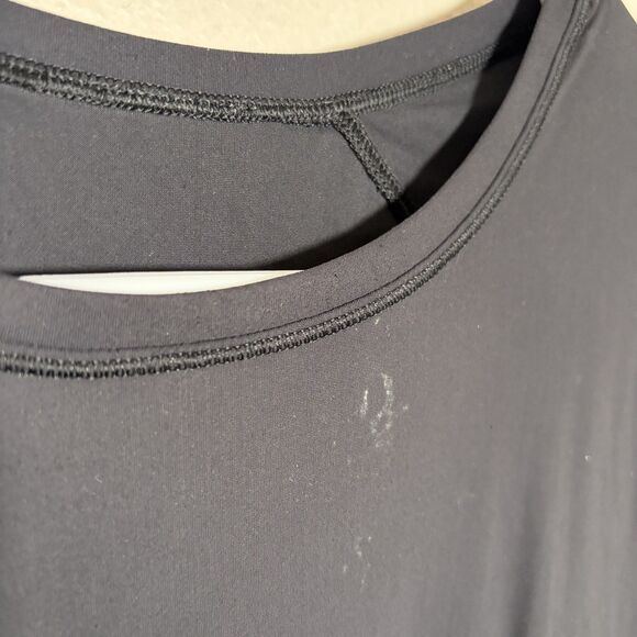 Lululemon T-Shirt Women's Small Black Mesh Long Sleeve Ruffle Athletic Tee Shirt - Picture 4 of 10